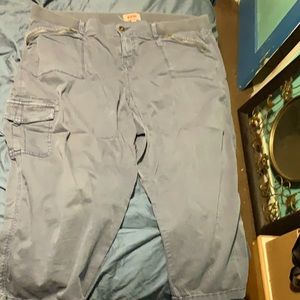 Blue cargo Capri pants